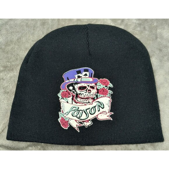 Poison Band 2009 Beanie Skull Hat Cap Toboggan Knit OOP Unisex NWOT Rock Metal - Picture 1 of 7